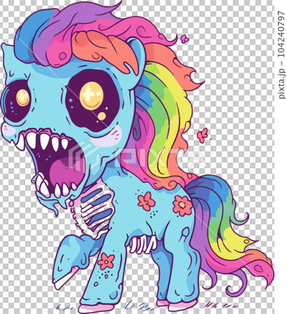 unicorn, halloween, zombie, pony, illustration, vector, animal, horse, cartoon, character, pumpkin, kawaii, ghost, holiday, cute, party, magic, happy, costume, witch,  104240797