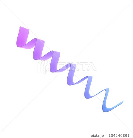 3d object shape wave ribbon metal geometric. Realistic glossy pink and lilac gradient template decorative design illustration. Minimalist bright mockup isolated with clipping path 104240891