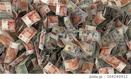 Full screen money currency background finance illustration Yuan USD rubel Full screen money currency background finance illustration Yuan USD rubel 104240912