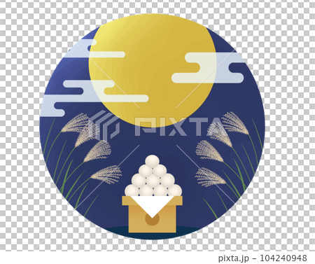 十五夜お月様とお月見のイメージイラスト 104240948