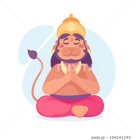 Ancient Indian Hindu Hanuman God and Deity Vector Illustration Ancient Indian Hindu Hanuman God and Deity Vector Illustration 104241293