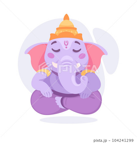 Ancient Indian Hindu Ganesha God and Deity Vector Illustration Ancient Indian Hindu Ganesha God and Deity Vector Illustration 104241299