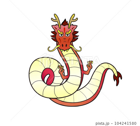 龍　イラスト　赤 104241580