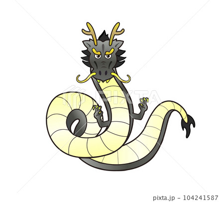 龍　イラスト　黒 104241587