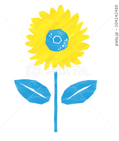 ひまわり イエロー ブルー ホワイト 種模様 テクスチャ ひまわり イエロー ブルー ホワイト 種模様 テクスチャ 104242480