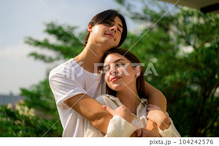Romantic young people spending vacation time together at home Romantic young people spending vacation time together at home 104242576