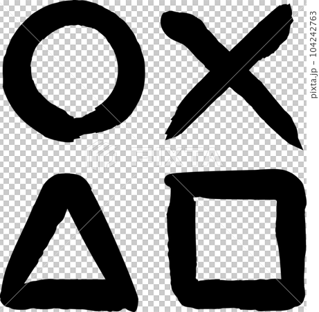 用畫筆繪製的圓形交叉三角形正方形 104242763