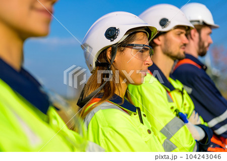Renewable energy engineer working on wind turbine Renewable energy engineer working on wind turbine 104243046