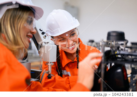 Engineer technician working and operating in training program Engineer technician working and operating in training program 104243381