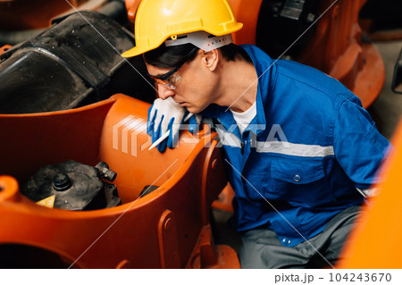 Professional worker maintenance machine robotic arms industrial machinery 104243670