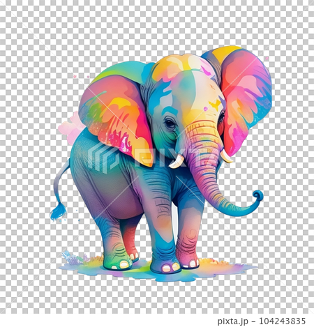 Colorful elephant in watercolor Colorful elephant in watercolor 104243835
