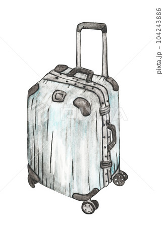 Watercolor painting of Suitcases for travel. 104243886