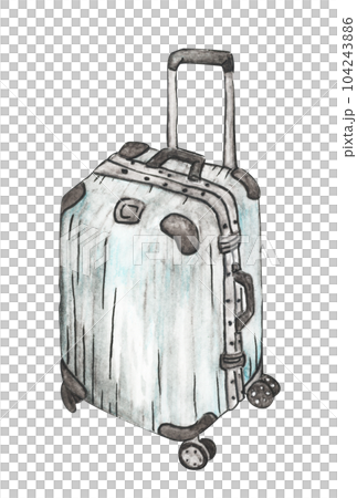 Watercolor painting of Suitcases for travel. 104243886