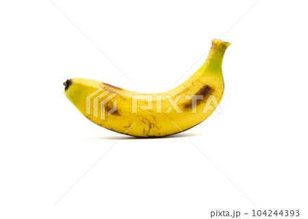 Single banana isolated on white background 104244393