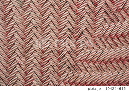 Red cotton rope pattern interwoven for making traditional beds. Red cotton rope pattern interwoven for making traditional beds. 104244616