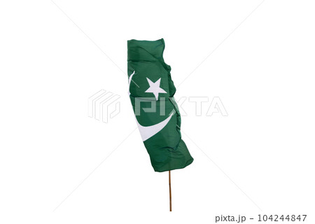 Pakistan's national flag flies in the sky. Pakistan's national flag flies in the sky. 104244847
