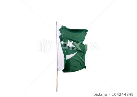 Pakistan's national flag flies in the sky. Pakistan's national flag flies in the sky. 104244849