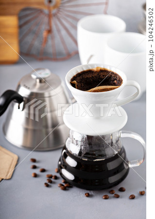 Pour over coffee being made Pour over coffee being made 104246502