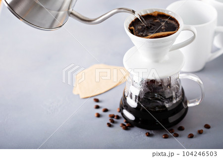 Pour over coffee being made Pour over coffee being made 104246503
