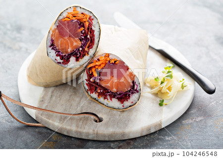 Sushi burrito with ginger 104246548