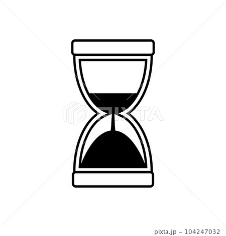 Hourglass icon on white. 104247032