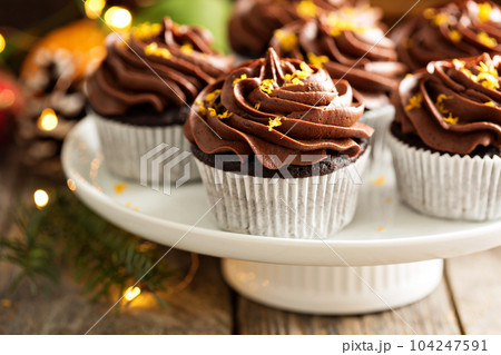 Chocolate orange cupcakes for Christmas 104247591