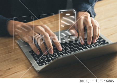 Businessman checking mark the check box. questionnaire and business concept. Businessman checking mark the check box. questionnaire and business concept. 104248085