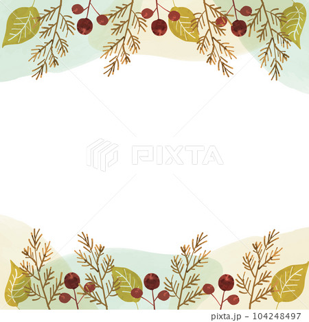 葉っぱのフレーム　秋冬 104248497