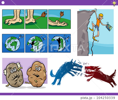 cartoon concepts or metaphors with comic characters set cartoon concepts or metaphors with comic characters set 104250339