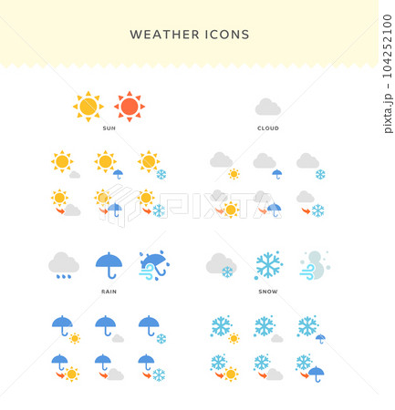 weater_simpleflat_icon 天気のシンプルフラット_アイコン のイラスト素材 [104252100] - PIXTA