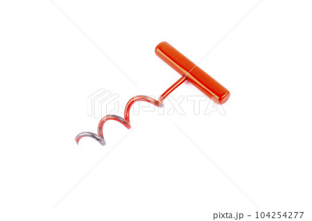 red corkscrew, isolated on white background red corkscrew, isolated on white background 104254277