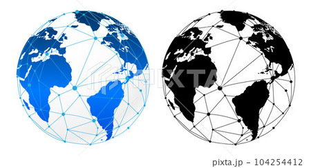 connection lines indicate technology of communication in world goal map, futuristic blue colors and black and white connection lines indicate technology of communication in world goal map, futuristic blue colors and black and white 104254412