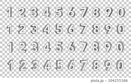 Three-dimensional number icon set Three-dimensional number icon set 104255166
