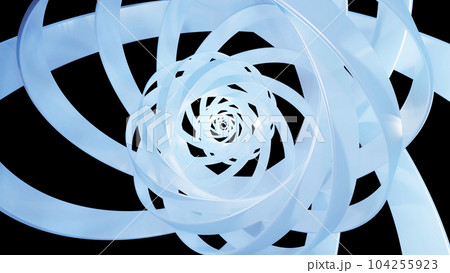 3D stylish abstract white background with rings or circles twisting in concentric structure. Rings turning pattern like helix or spiral. Pearl material. 3d render 3D stylish abstract white background with rings or circles twisting in concentric structure. Rings turning pattern like helix or spiral. Pearl material. 3d render 104255923
