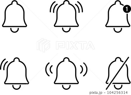 ベルの線画アイコンセット 104256314