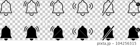 Bell icon set 104256315