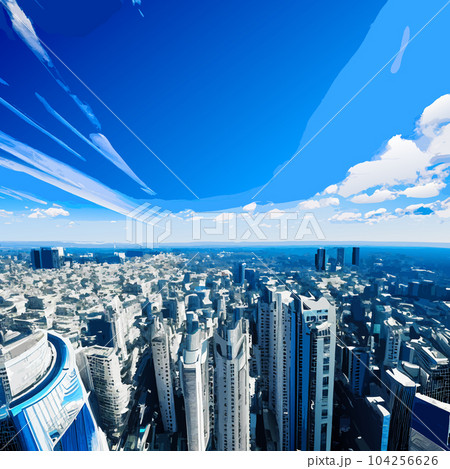 都会と青空：AI生成 104256626