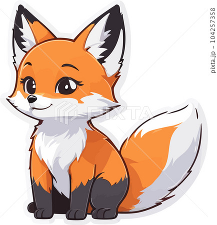 エンブレムイラスト_おすわり_きつね① エンブレムイラスト_おすわり_きつね① 104257358