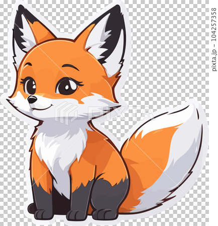 エンブレムイラスト_おすわり_きつね① エンブレムイラスト_おすわり_きつね① 104257358