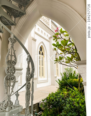 A view of historical complex of a former catholic monastery Chijmes, Singapore. High quality photo A view of historical complex of a former catholic monastery Chijmes, Singapore. High quality photo 104257716