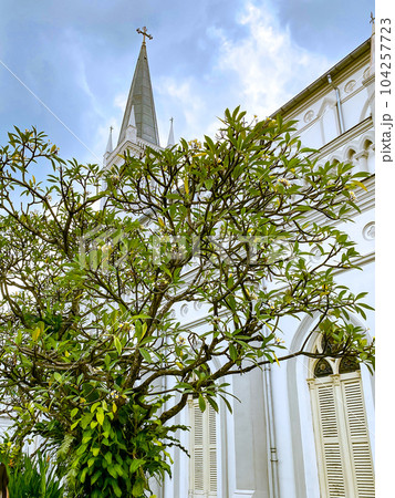 A view of historical complex of a former catholic monastery Chijmes, Singapore. High quality photo A view of historical complex of a former catholic monastery Chijmes, Singapore. High quality photo 104257723