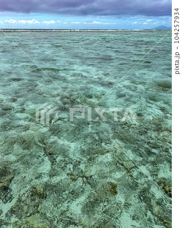 Clear sea surface with stony underwater . High quality photo. 104257934