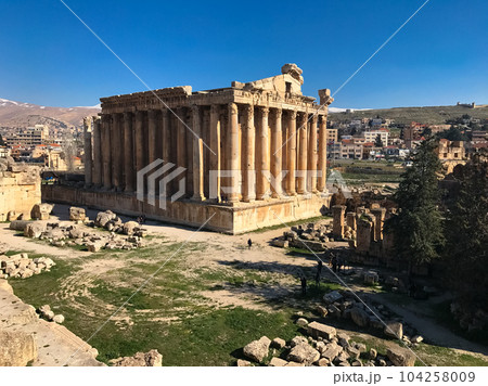 View of the Temple of Bacchus, Baalbek. High quality photo View of the Temple of Bacchus, Baalbek. High quality photo 104258009