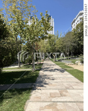 Azerbaijan and Turkey friendship park in Istanbul. Entrance sign. High quality photo 104258047