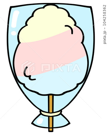 袋入りレインボー綿菓子のイラスト素材 104258362