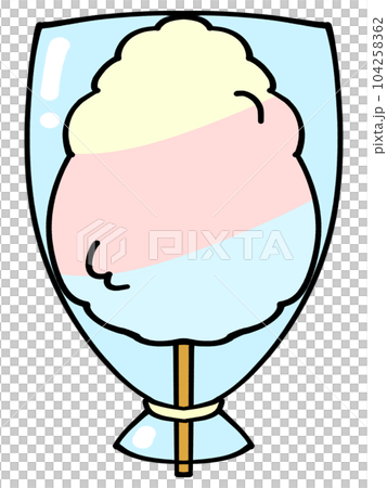 袋入りレインボー綿菓子のイラスト素材 104258362