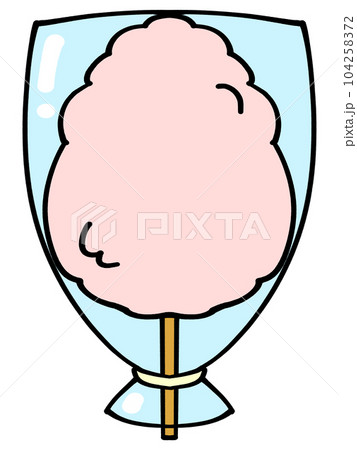 袋入りピンク綿菓子のイラスト素材 104258372