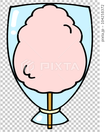 袋入りピンク綿菓子のイラスト素材 104258372
