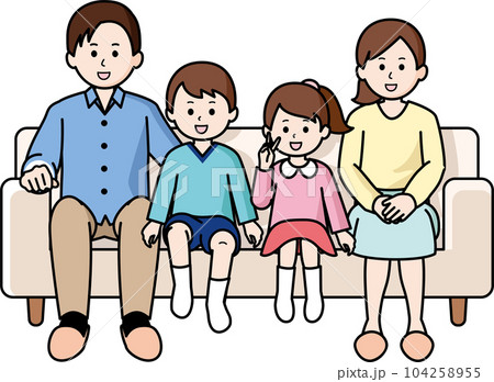 リビングの4人家族 リビングの4人家族 104258955