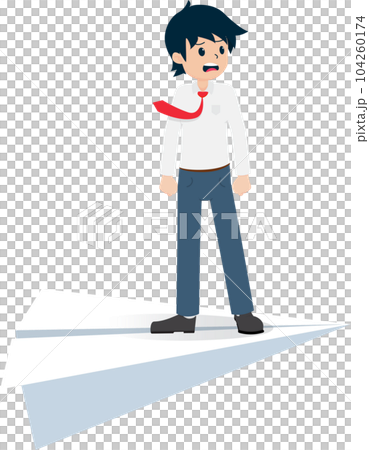 Salary Man Business Isolated Person People Cartoon Character Flat illustration Png #178 104260174